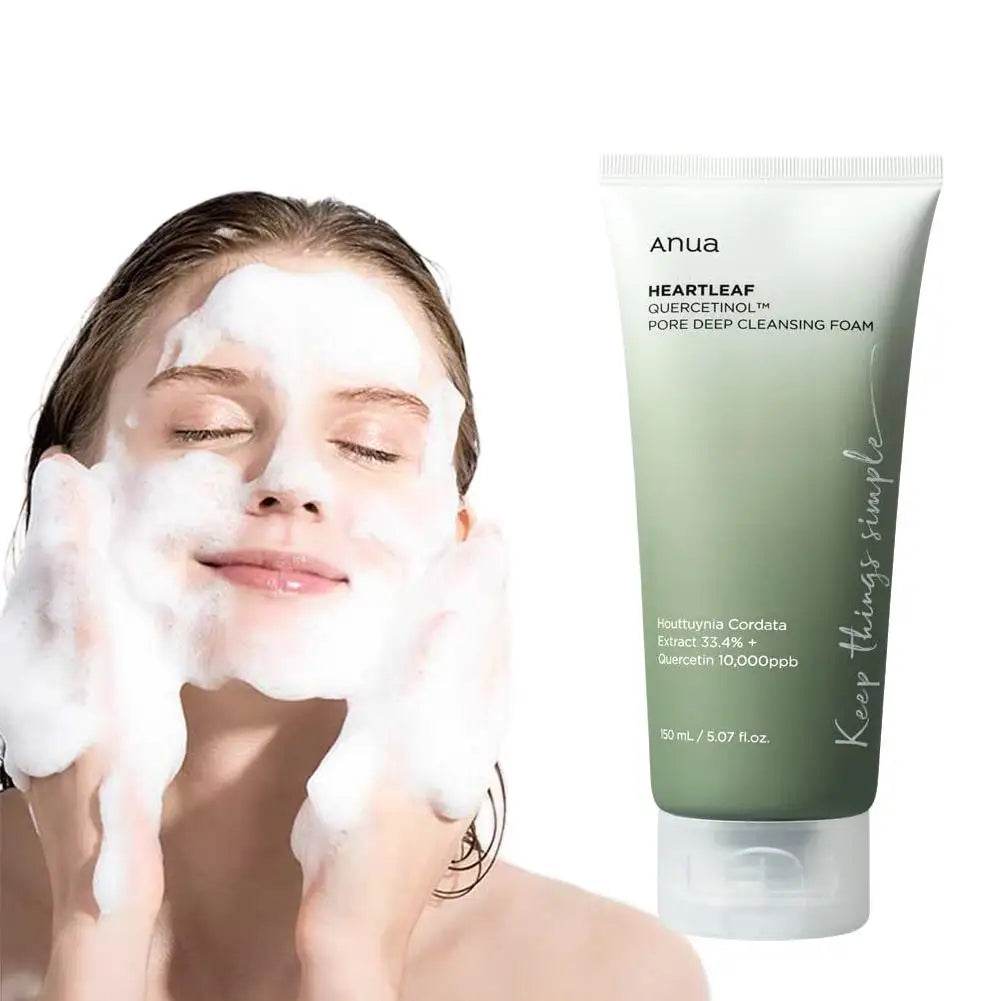 Heartleaf Skincare Set - Facial Toner, Makeup Remover, Anti-Aging Essence, Emulsion & Dense Foam Cleanser - BON's
