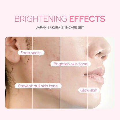 Face Skin Care Set Cleanser Sakura Essence Cream Moisturizing Whitening & Anti-Aging Toner Eye Cream Face Serum Eye Skin Care - BON's