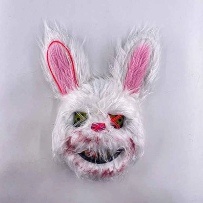 LED Glowing Bloody Rabbit Mask – Neon Horror Cosplay for Halloween, Carnival & Masquerade
