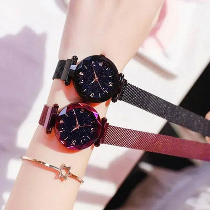 Luxury Women's Starry Sky Watch with Magnetic Mesh Belt Band - Fashion Dress Wristwatch for Women - BON's