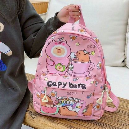 Capybara School Backpack - Cute Large Student Schoolbag - BON's