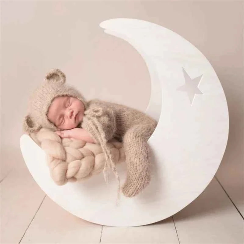 Baby Outfit Newborn Photography Props mohair Knitted Bear Rompers Footed Jumpsuit Hat 2pcs/Sets Photography Clothing Accessories