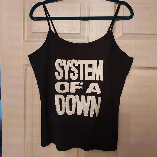 Vintage Aesthetic Tank Tops for Women - Cute Sleeveless Punk Grunge Fairy Corset Letter Print Baby Tees Y2K Goth Crop Tops - BON's