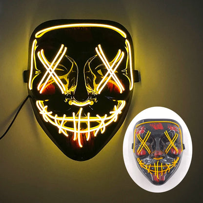 LED Glowing Bloody Rabbit Mask – Neon Horror Cosplay for Halloween, Carnival & Masquerade