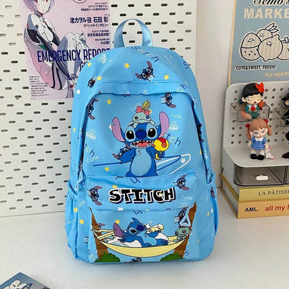 Stitch Cartoon Backpack, Large Capacity Daypack, Lightweight, Durable Nylon Schoolbag for Travel, Daily Commuting and School - BON's