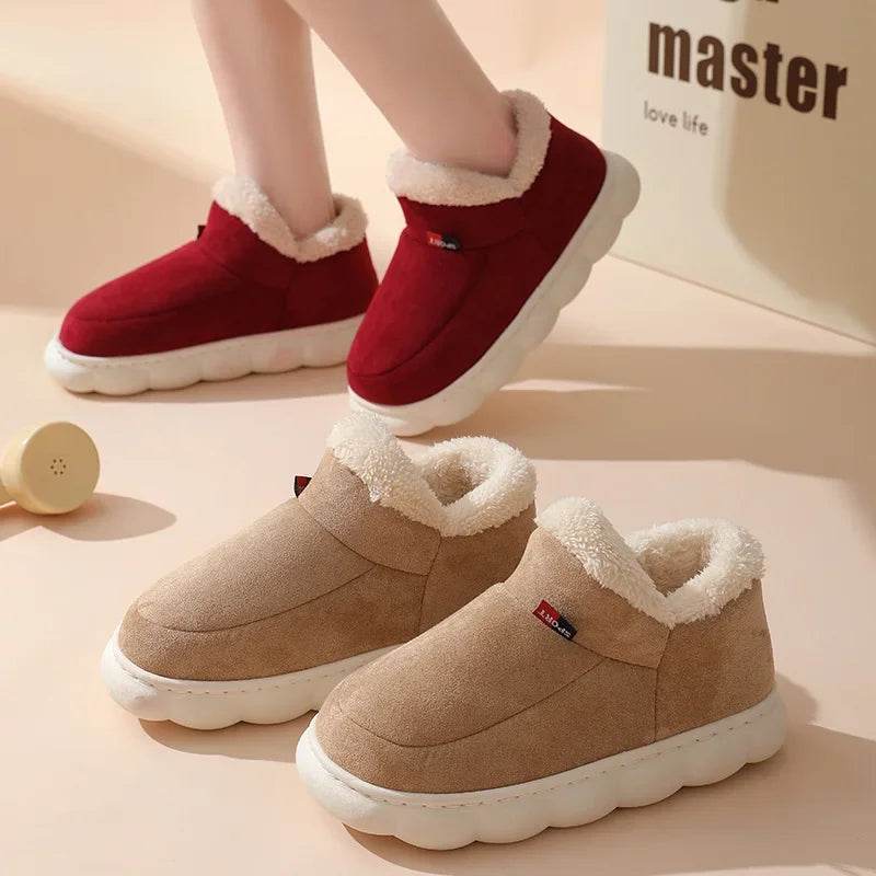 Kidmi Winter Women Shoes 2024 - Warm Outdoor Cotton Slippers and Plush Indoor Padded Footwear for Women - BON's