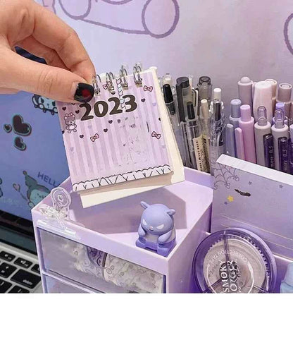 Cute Pen Holder Organizer for Desk - 9 Grid Drawer Stationery Storage for Girls - BON's