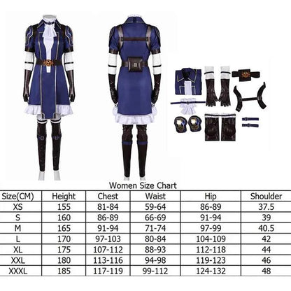 Disguise Caitlyn Cosplay LOL Roleplay Costume Adult Women Game Fantasia Dress Gloves Wig Outfits Halloween Carnival Party Suit