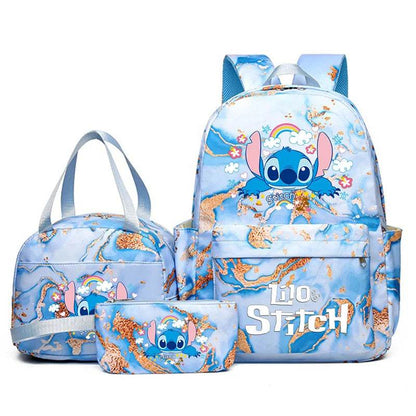 3Pcs Lilo Stitch Schoolbag Set for Kids - Student Backpack, Travel Bag & Pen Case - BON's