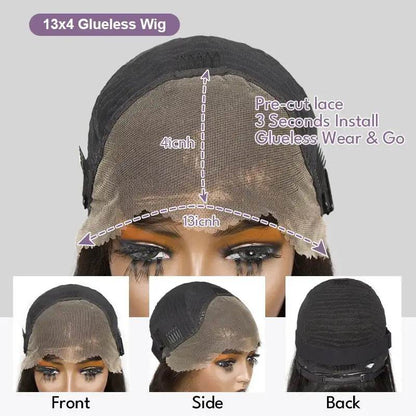 Pre Cut No Glue Bob Wigs - Curly 7x5 Glueless Lace Frontal Human Hair 13x4 Ready To Go Wigs for Women Pre Plucked - BON's