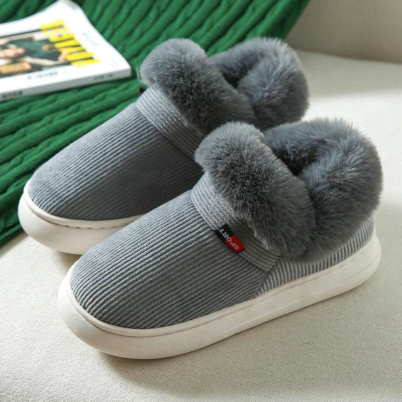 Kidmi Winter Women Shoes 2024 - Warm Outdoor Cotton Slippers and Plush Indoor Padded Footwear for Women - BON's