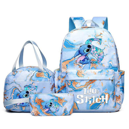 3Pcs Lilo Stitch Schoolbag Set for Kids - Student Backpack, Travel Bag & Pen Case - BON's