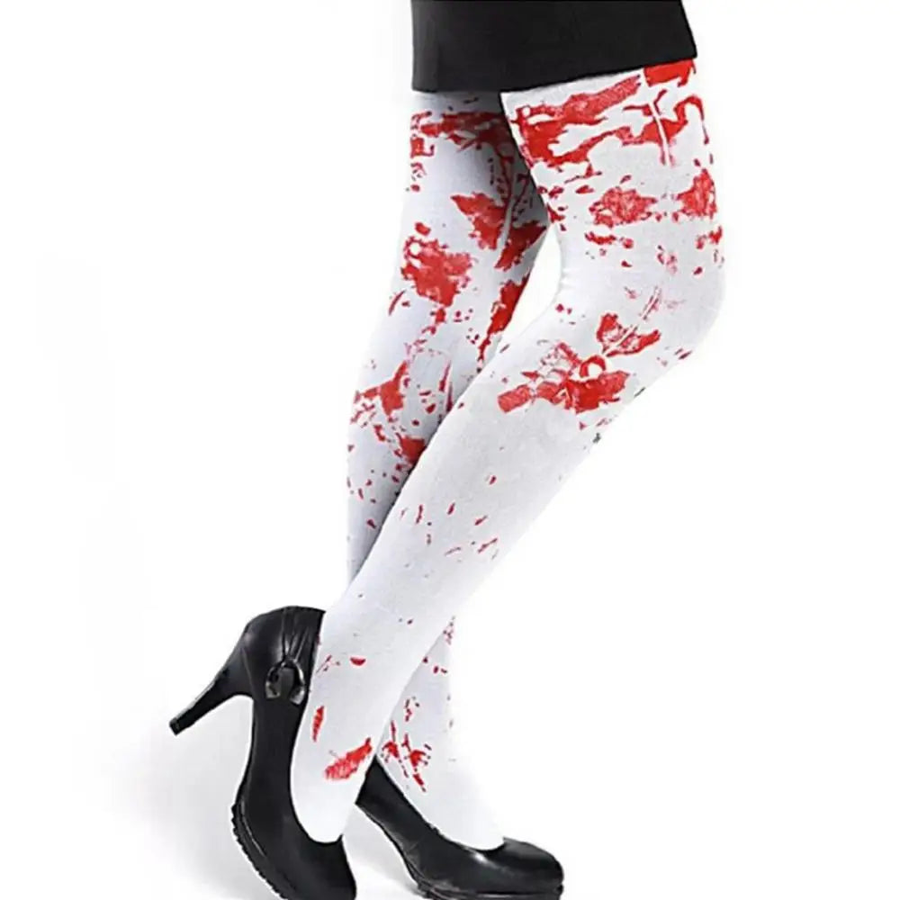 Halloween Bloody Socks Costume for Women Party Clothing 70cm Blood Stained Zombie Socks Nurse Stockings Halloween Cosplay Socks