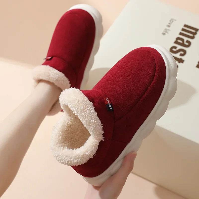 Kidmi Winter Women Shoes 2024 - Warm Outdoor Cotton Slippers and Plush Indoor Padded Footwear for Women - BON's