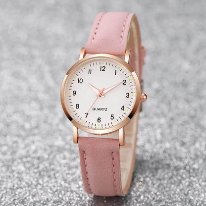 Fashion Women Watches Casual Arabic Dial Ladies Leather Band Quartz Watch Reloj Mujer Girls Clock Gift - BON's