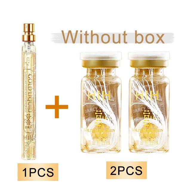 Korea 24k Collagen Serum - Active Collagen Silk Care Lifting Firming Set with Hyaluronan for Moisturizing Essence and Firming Skin Care - BON's