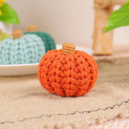 Artificial Pumpkin Artificial Crochet Pumpkin Hand Woven Pumpkin Mimi For Home Decoration Halloween Thanksgiving