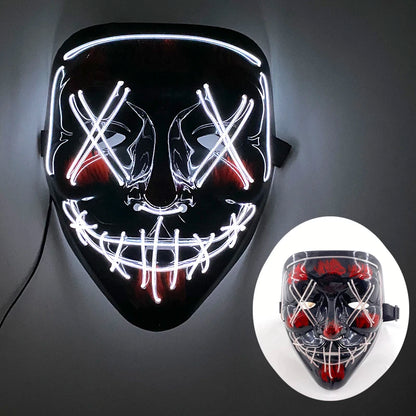 LED Glowing Bloody Rabbit Mask – Neon Horror Cosplay for Halloween, Carnival & Masquerade