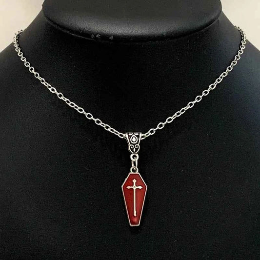 Gothic Mysterious Jewelry Enamel Halloween Charms Vampire Cross Coffin Pendants for Necklace