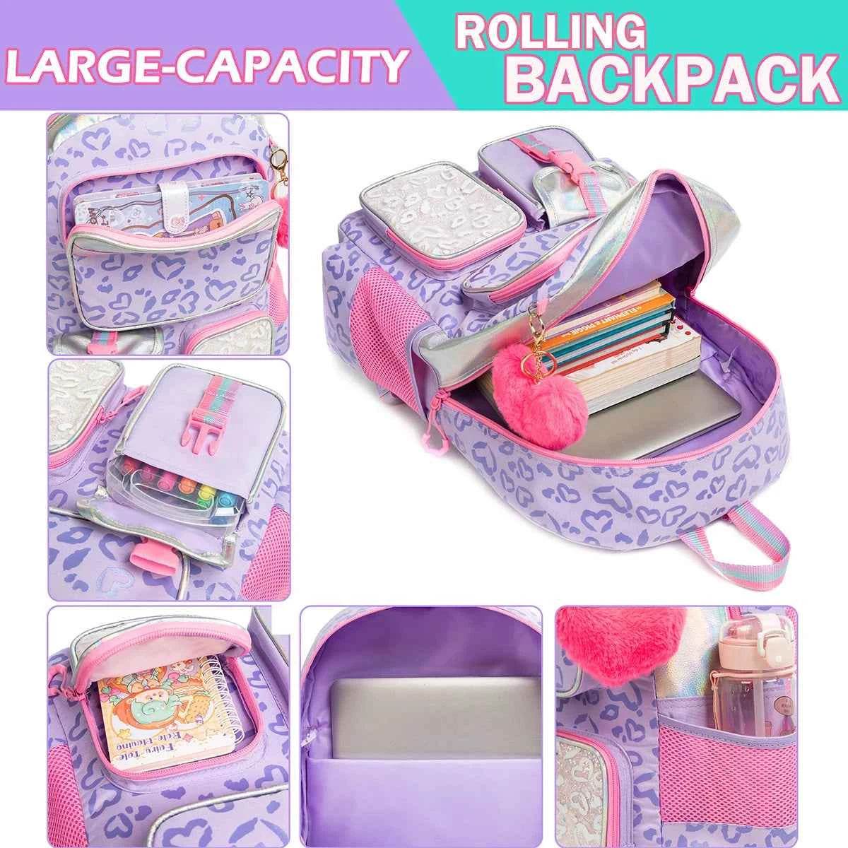 Meetbelify Aesthetic Backpack for Girls - Schoolbag with Lunchbox and Penbag for Elementary and Teen Students - BON's