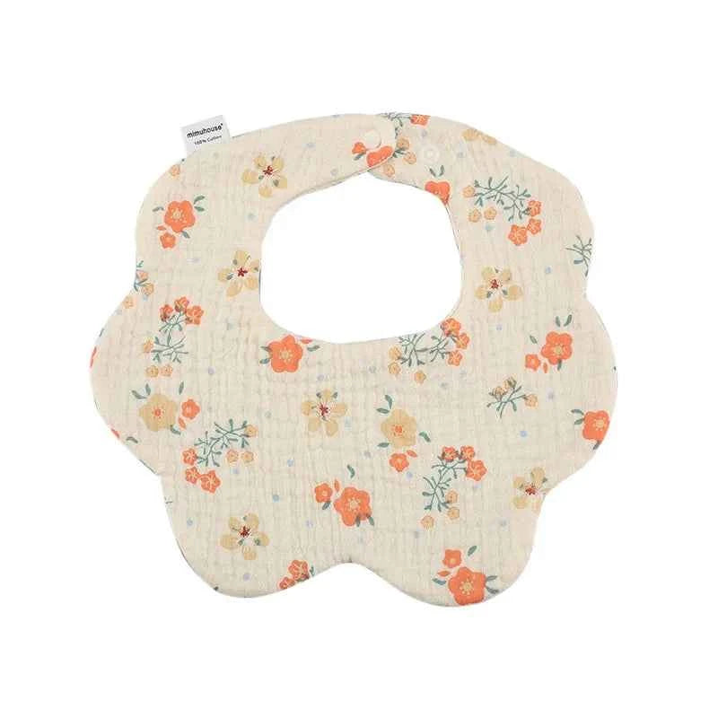 Baby Bibs Cotton Newborn Waterproof Burp Cloths Adjustable Infant Girls and Boys Cute Cartoon Print Bib Baby Feeding Accessories