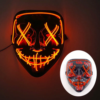 LED Glowing Bloody Rabbit Mask – Neon Horror Cosplay for Halloween, Carnival & Masquerade