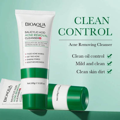 BIOAQUA Salicylic Acid Facial Cleanser Acne Treatment Moisturizing Oil Control skincare Face Wash Foam Face Cleanser Skin Care - BON's