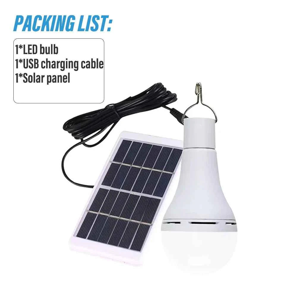 LED Solar Lamp Bulb Outdoor Waterproof Portable Solar Garden Hanging Light Hiking Fishing Emergency Lights