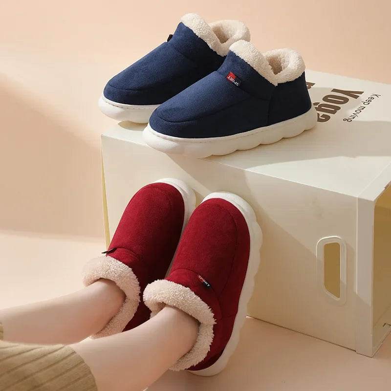 Kidmi Winter Women Shoes 2024 - Warm Outdoor Cotton Slippers and Plush Indoor Padded Footwear for Women - BON's