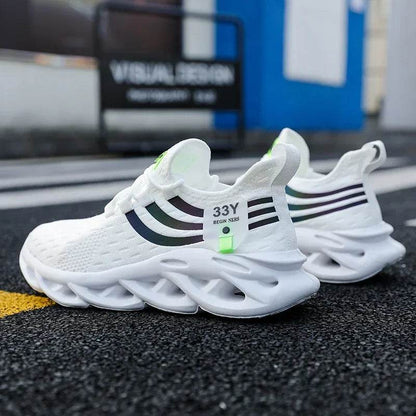 Thick Soled Sports Shoes Knitted Round Toe Shoes 3CM Block Heel Retro Style | Fashion Shoes for Men's Hiking and Walking - BON's