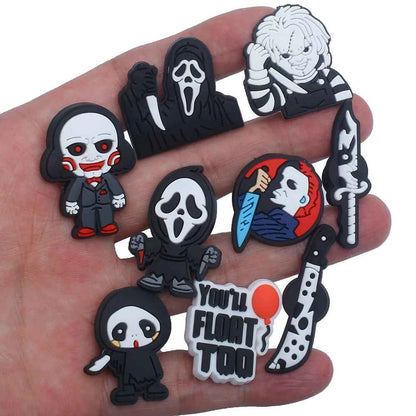 Halloween Horror Movie Shoe Charm – PVC Accessory for Classic Clogs, DIY Decoration & Kids’ Xmas Gifts