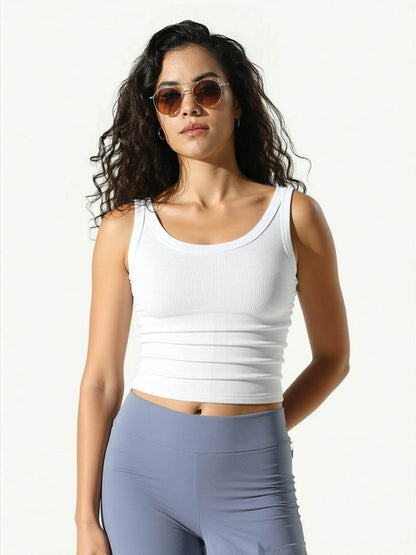 California Tank Top for Women - Sleeveless Ribbed Knit Vest for Casual Summer Street Style - BON's