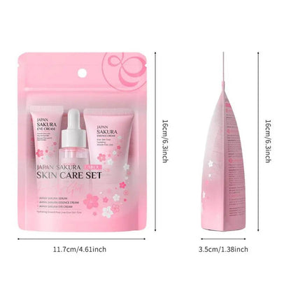 Face Skin Care Set Cleanser Sakura Essence Cream Moisturizing Whitening & Anti-Aging Toner Eye Cream Face Serum Eye Skin Care - BON's