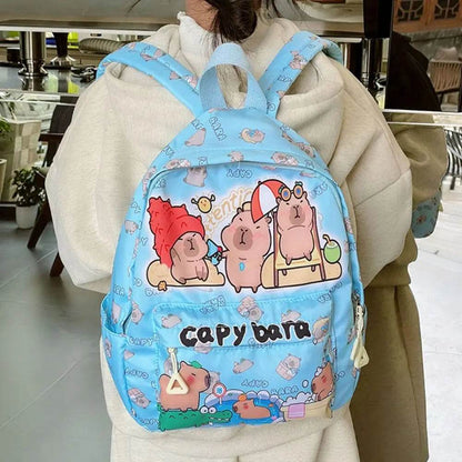 Capybara School Backpack - Cute Large Student Schoolbag - BON's
