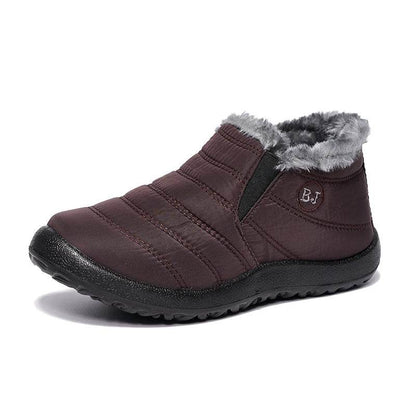 Winter Waterproof Snow Boots for Women - Plus Size Casual Flat Ankle Boots with Anti-Slip Warm Fur Plush - BON's