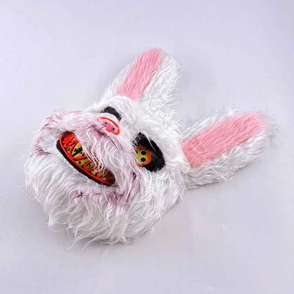 LED Glowing Bloody Rabbit Mask – Neon Horror Cosplay for Halloween, Carnival & Masquerade