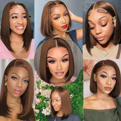 Straight Bob Wigs Human Hair 13x4 HD Lace Frontal Glueless Bob Wigs 4x4 Lace Closure for Women 180% - BON's