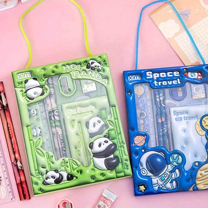 Cartoon Stationery Set: School/Office - Case, Ruler, Erasers - BON's
