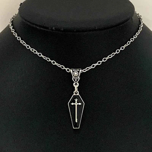 Gothic Mysterious Jewelry Enamel Halloween Charms Vampire Cross Coffin Pendants for Necklace