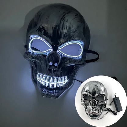 LED Glowing Bloody Rabbit Mask – Neon Horror Cosplay for Halloween, Carnival & Masquerade