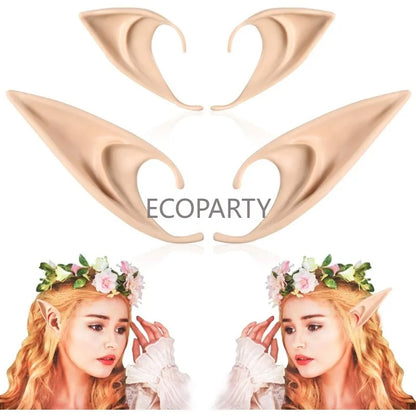Cosplay Fairy Pixie Elf Ears Soft Pointed Tips Anime Party Dress Up Costume Masquerade Accessories for Halloween Christmas Party