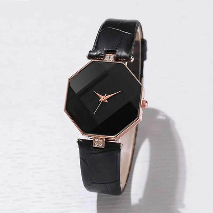 5PCS Set Women's Leather Band Watches Fashion Analog Quartz with Heart Jewelry Set - BON's
