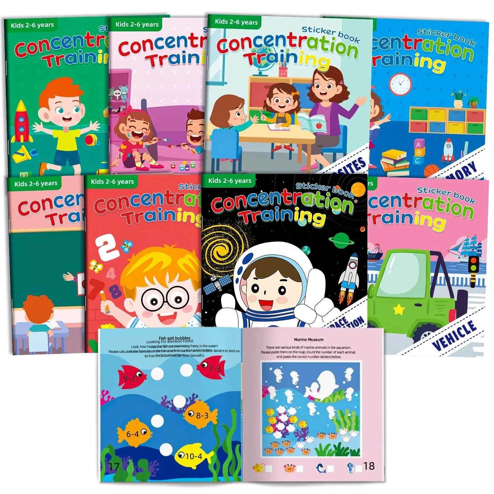 Kids Reusable Cartoon Stickers Books for Early Education Gift - BON's