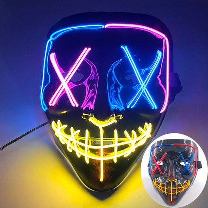 LED Glowing Bloody Rabbit Mask – Neon Horror Cosplay for Halloween, Carnival & Masquerade