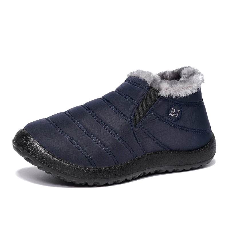 Winter Waterproof Snow Boots for Women - Plus Size Casual Flat Ankle Boots with Anti-Slip Warm Fur Plush - BON's