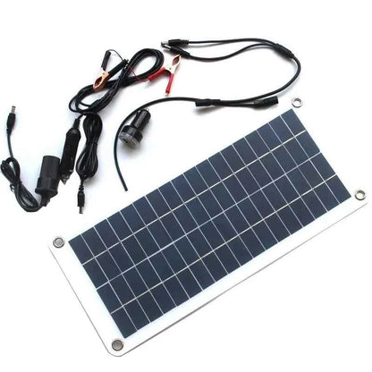 Solar Car Charger 15W with Dual USB DC Output Semi Flexible Solar Panel Charger for 12V Car Boat Battery Charging