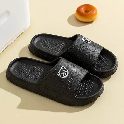 Women's Cute Bear Slippers - Summer Printing Anti-Slip Soft Sole Indoor Bathroom Shoes for Comfort and Leisure - BON's