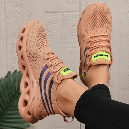 Thick Soled Sports Shoes Knitted Round Toe Shoes 3CM Block Heel Retro Style | Fashion Shoes for Men's Hiking and Walking - BON's