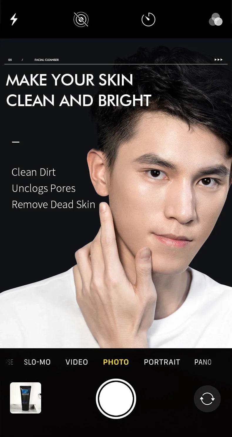LAIKOU Men Facial Cleanser - Oil Control Face Wash for Blackhead Removal and Deep Nourishing Skin Care 50g - BON's