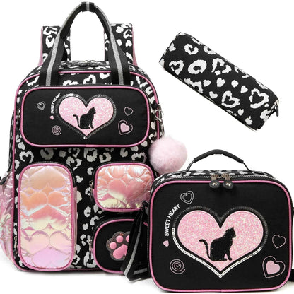 Girls' Backpack Set with Lunch Bag for School - BON's
